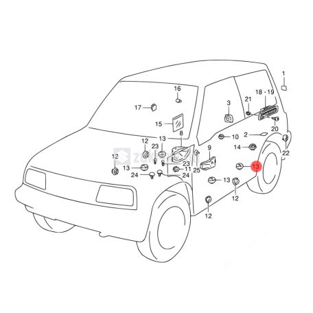 SUZUKI KAROSSZÉRIA GUMIDUGÓ 30mm