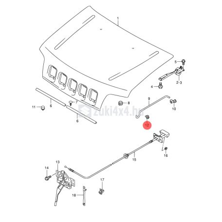 SUZUKI MOTORHÁZTETŐ KITÁMASZTÓ TARTÓ PATENT