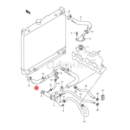 SUZUKI VITARA 1,6 8V-16V HŰTŐCSŐ ALSÓ SGP (GYÁRI)