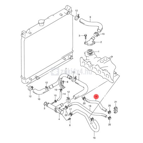 SUZUKI VITARA 1,6 8V FŰTŐRADIÁTOR CSŐ SGP (GYÁRI)