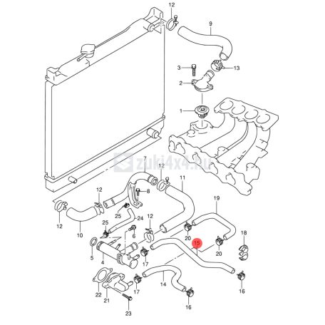 SUZUKI VITARA 1,6 8V-16V FŰTŐRADIÁTOR CSŐ SGP (GYÁRI)