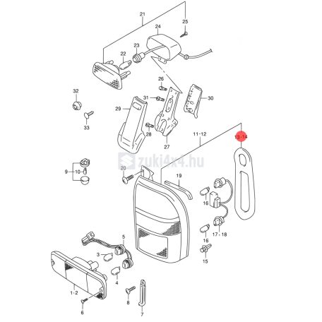 SUZUKI GRAND VITARA BAL HÁTSÓLÁMPA TÖMÍTÉS