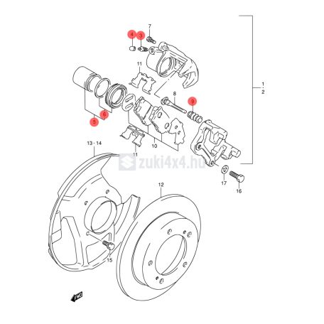 SUZUKI FÉKNYEREG JAVÍTÓ KÉSZLET 48mm