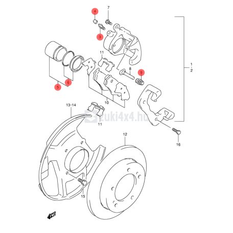 SUZUKI FÉKNYEREG JAVÍTÓ KÉSZLET 54mm