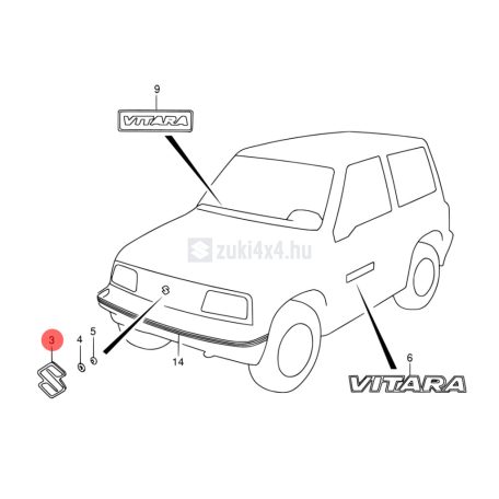 SUZUKI VITARA HŰTŐRÁCS EMBLÉMA