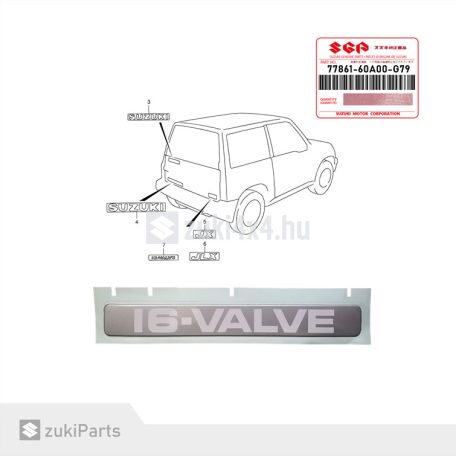 SUZUKI VITARA FELIRAT EMBLÉMA "16-VALVE" SGP (GYÁRI)