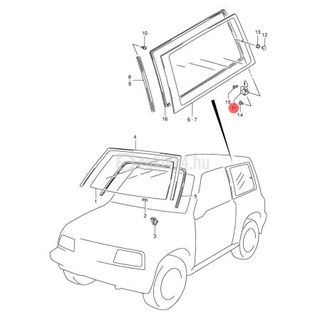 SUZUKI VITARA OLDALÜVEG CSAT SGP (GYÁRI)