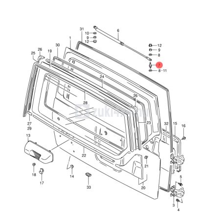 SUZUKI CSOMAGTÉR AJTÓ TELESZKÓP CSAVAR