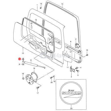 SUZUKI CSOMAGTÉR AJTÓ TELESZKÓP CSAVAR