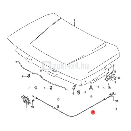 SUZUKI VITARA MOTORHÁZTETŐ NYITÓ BOWDEN SGP (GYÁRI)