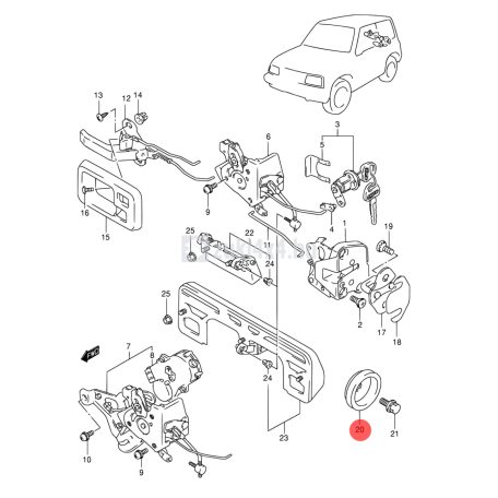 SUZUKI VITARA CSOMAGTÉR AJTÓ ÜTKÖZŐ, TARTÓ SGP (GYÁRI)