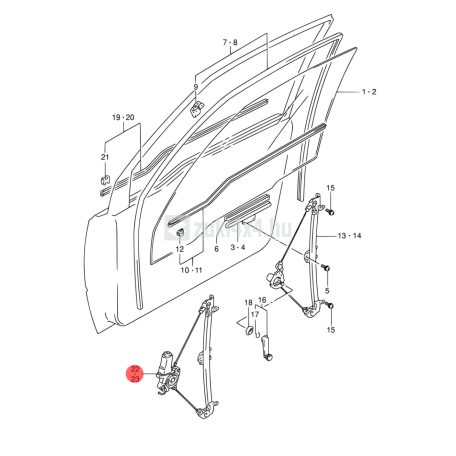 VITARA 3 AJTÓS ELEKTROMOS JOBB ABLAKEMELŐ SZERKEZET