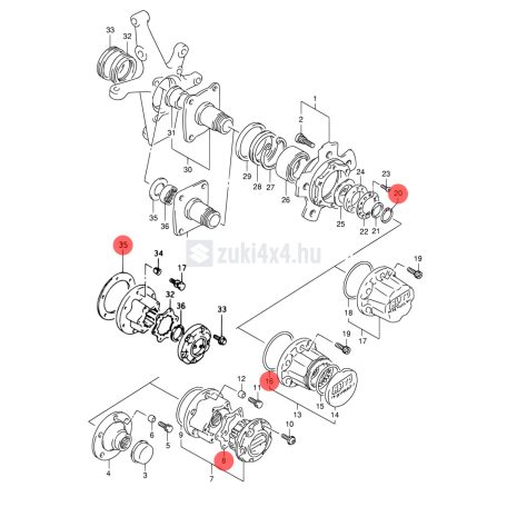 FÉLTENGELYZÁR 8 DARABOS TÖMÍTÉS KÉSZLET